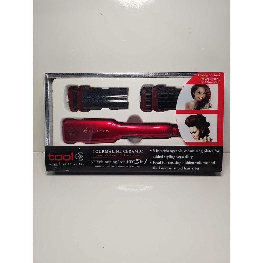 Tool Science Tourmaline Ceramic 1 1/2” Volumizing Iron HD 3 in 1 Professional